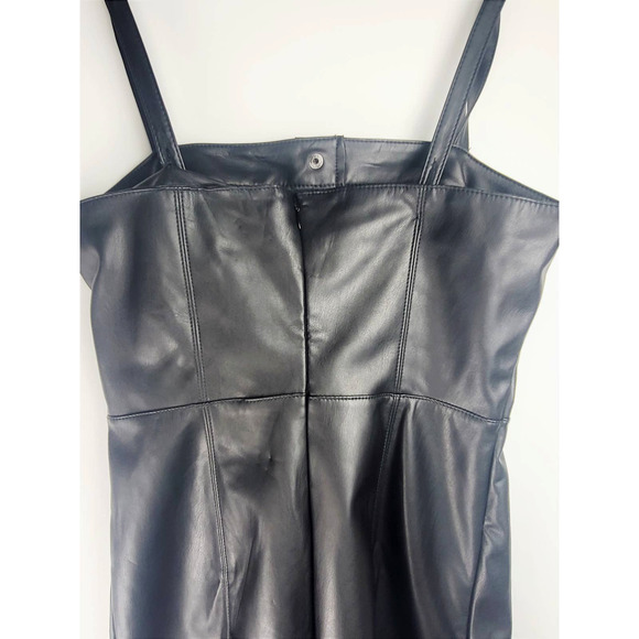 NEW BB DAKOTA Vegan Faux Leather Black Mini Dress - Size 6 - Picture 6 of 9